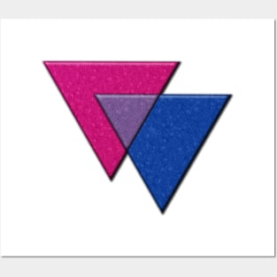 Bisexual Pride Flag Colored Triangles Symbol Posters and Art